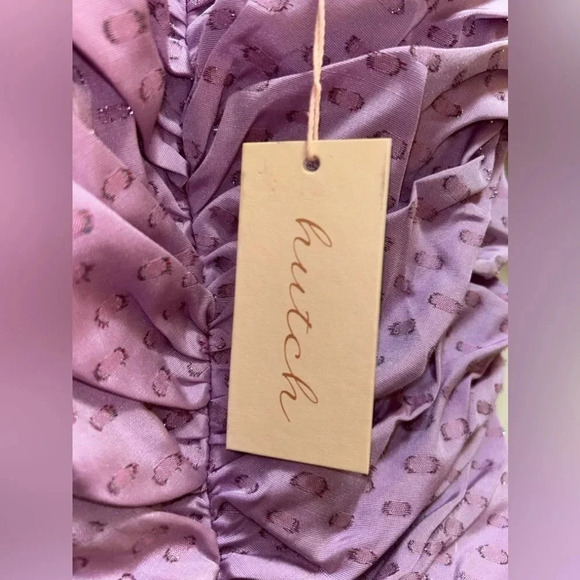 Anthropologie Hutch NWT Wren Off the Shoulder Ruched Dress. Size 8 - Picture 8 of 9